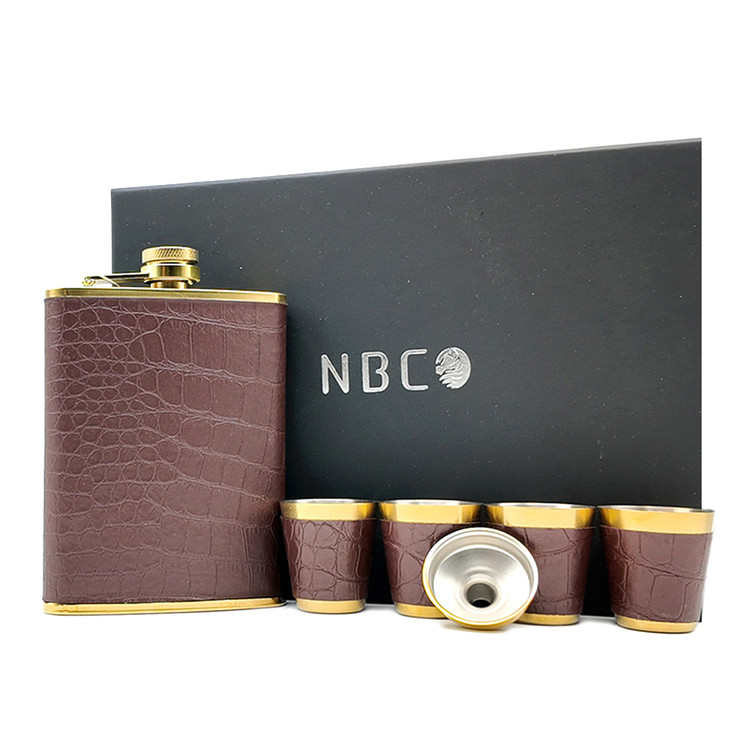 ست هیپ فلاسک ان بي کو مدل FLNB-1275 (بدنه استیل با روکش چرمی )