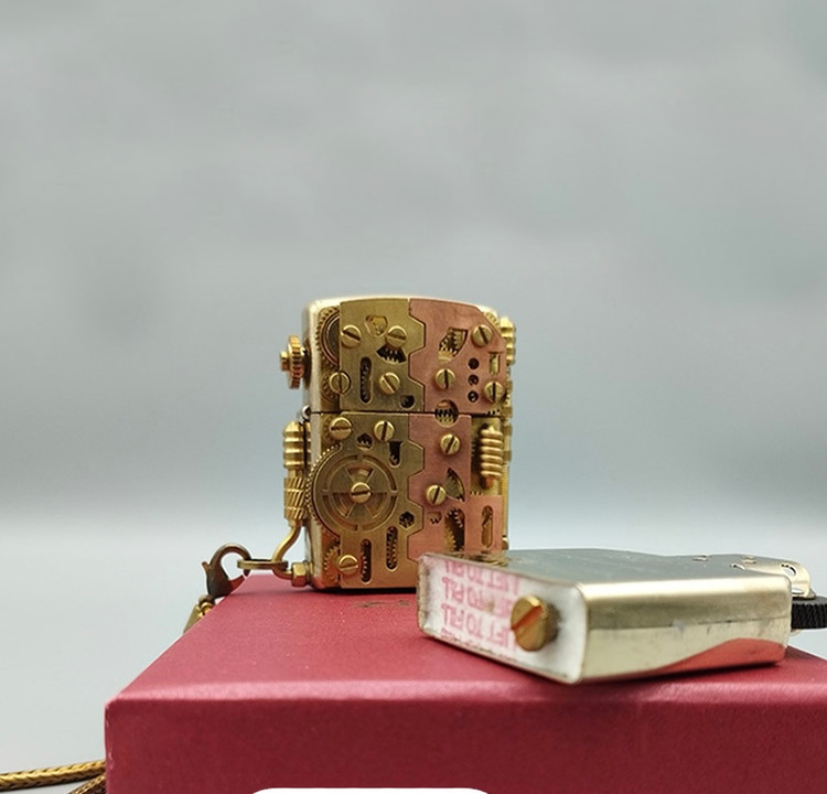 فندک زیپو اورجینال مدل Gzbt-183 ( چرخ دنده )