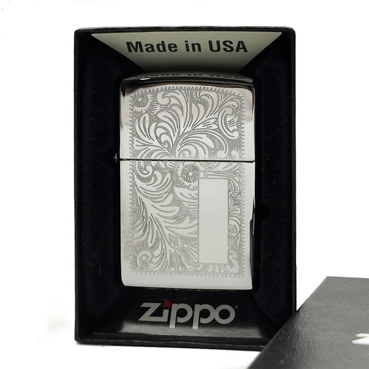 فندک زیپو 352 طرح Venetian | کروم براق | Zippo High Polish Chrome Venetian
